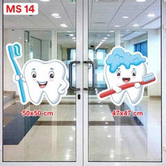 Decal hình răng dán kính