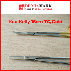 Kéo Kelly 16cm TC/Gold Đầu thẳng/Đầu cong