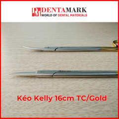 Kéo Kelly 16cm TC/Gold Đầu thẳng/Đầu cong