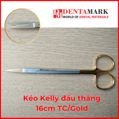 Kéo Kelly 16cm TC/Gold Đầu thẳng/Đầu cong