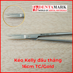 Kéo Kelly 16cm TC/Gold Đầu thẳng/Đầu cong
