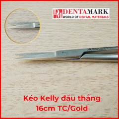 Kéo Kelly 16cm TC/Gold Đầu thẳng/Đầu cong