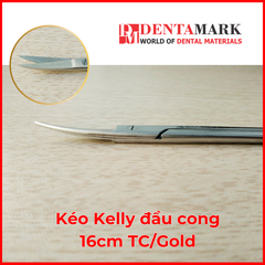 Kéo Kelly 16cm TC/Gold Đầu thẳng/Đầu cong