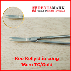 Kéo Kelly 16cm TC/Gold Đầu thẳng/Đầu cong