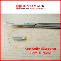 Kéo Kelly 16cm TC/Gold Đầu thẳng/Đầu cong