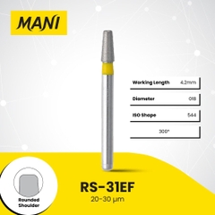 Mũi khoan MANI RS vàng Extra Fine Rounded Shoulder (Vỉ 5 Cái)