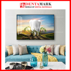 Tranh nha khoa hình răng trang trí phòng khám