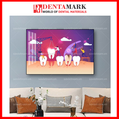 Tranh nha khoa hình răng trang trí phòng khám