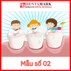 Tranh nha khoa hoạt hình trang trí phòng khám