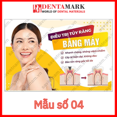 Tranh nha khoa Poster quảng cáo dịch vụ nha khoa: Bọc răng sứ, Dáng răng, Răng không, Điều trị tủy răng