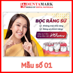 Tranh nha khoa Poster quảng cáo dịch vụ nha khoa: Bọc răng sứ, Dáng răng, Răng không, Điều trị tủy răng