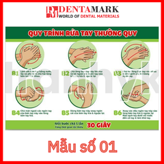 Tranh nha khoa quy trình rửa tay và khử khuẩn dụng cụ