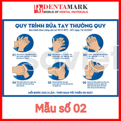Tranh nha khoa quy trình rửa tay và khử khuẩn dụng cụ