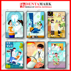 Tranh nha khoa - Tranh trang trí phòng khám nha khoa hoạt hình ngộ nghĩnh