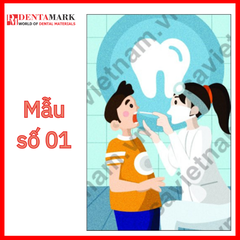 Tranh nha khoa - Tranh trang trí phòng khám nha khoa hoạt hình ngộ nghĩnh