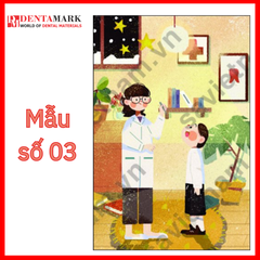 Tranh nha khoa - Tranh trang trí phòng khám nha khoa hoạt hình ngộ nghĩnh