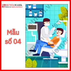 Tranh nha khoa - Tranh trang trí phòng khám nha khoa hoạt hình ngộ nghĩnh