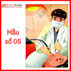 Tranh nha khoa - Tranh trang trí phòng khám nha khoa hoạt hình ngộ nghĩnh