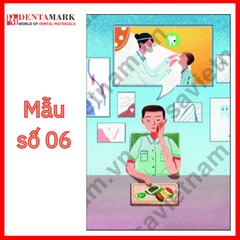 Tranh nha khoa - Tranh trang trí phòng khám nha khoa hoạt hình ngộ nghĩnh