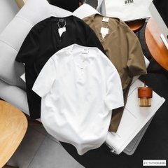 Áo Thun Trơn Cổ Henley Hàn Quốc AT24