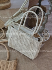 Túi cói chữ nhật XT đan trơn