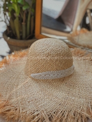 Nón cói trơn vành to viền xước