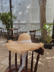 Nón cói trơn vành to viền xước