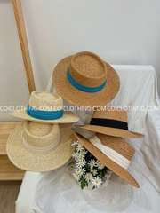Nón cói phớt nhạt - dây trắng