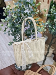 Túi cói chữ nhật XT đan trơn