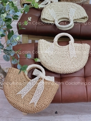 Túi cói bán nguyệt nhỏ