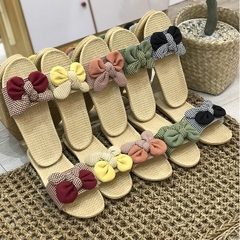 Dép cói bảng neon nơ trơn