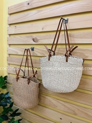 Túi Cói Bucket trơn