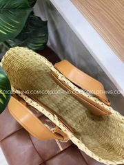 Túi cói da thắt bím