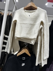 349202 áo len cổ tim croptop