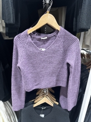 349202 áo len cổ tim croptop