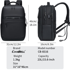CoolBell 8316-Balo Laptop Đa Dụng Chống Nước 16 inch