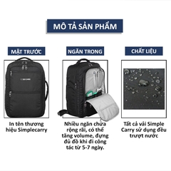 Balo SimpleCarry - Balo Du Lịch Đa Năng Mattan 4 Black