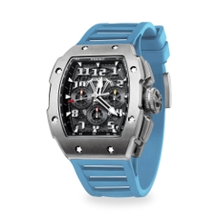 RACING | GT CHRONO-SILVERY WATCH (LIGHT BLUE STRAP)