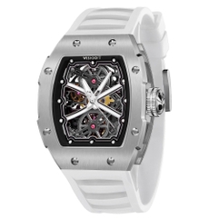 THE RUNWAY -SILVERY WATCH (WHITE STRAP)