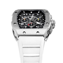 RACING | GT CHRONO-SILVERY WATCH (WHITE STRAP)