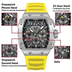 RACING | GT CHRONO-SILVERY WATCH (YELLOW STRAP)