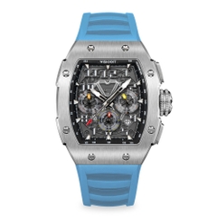 RACING | GT CHRONO-SILVERY WATCH (LIGHT BLUE STRAP)