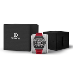 SKELETON | HOURGLASS-BLACK WATCH (RED STRAP)