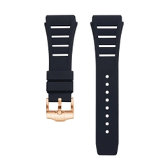 WATCH STRAP | BLACK WITH GOLD BUCKLE 25MM