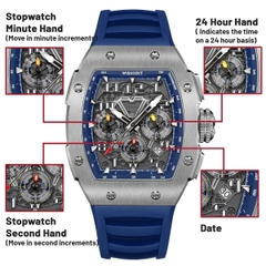 RACING | GT CHRONO-SILVERY WATCH (BLUE STRAP)