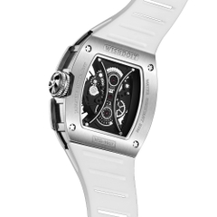 SKELETON | HOURGLASS-SILVERY WATCH (WHITE STRAP)