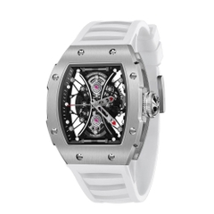 SKELETON | HOURGLASS-SILVERY WATCH (WHITE STRAP)