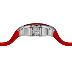 THE RUNWAY -SILVERY WATCH (RED STRAP)