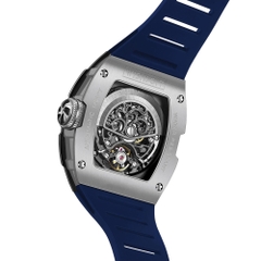 THE RUNWAY -SILVERY WATCH (BLUE STRAP)