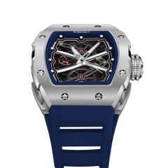 THE RUNWAY -SILVERY WATCH (BLUE STRAP)